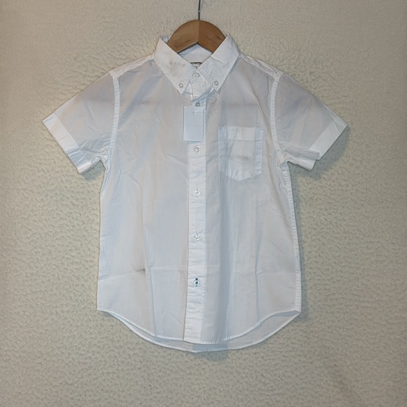 J Crew Kids' short-sleeve stretch poplin button-down Size 8 White‎ - Picture 1 of 9